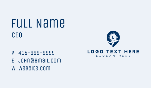 Airplane Location Pin Business Card Design Image Preview