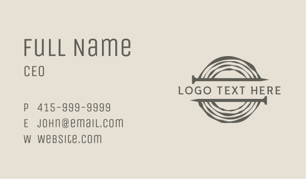 Wood Carpentry Nail Business Card Design Image Preview