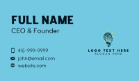 Blue Human Lightbulb Arrow Business Card Design