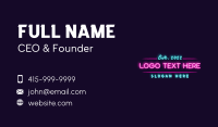 Neon Gaming Wordmark Business Card Preview