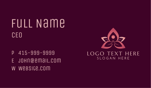 Yoga Flower Meditation Business Card Design Image Preview