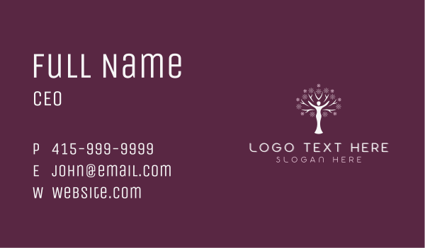 Yoga Tree Woman Business Card Design Image Preview