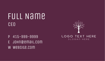 Yoga Tree Woman Business Card Image Preview