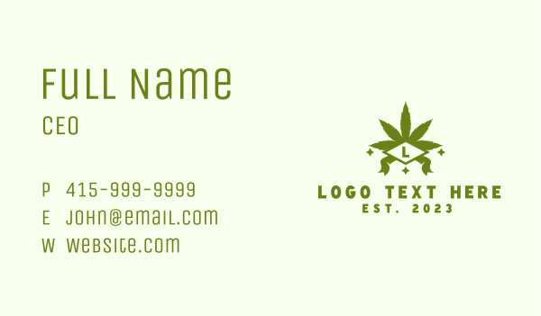 Cannabis Leaf Lettermark Business Card Design Image Preview