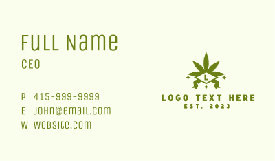 Cannabis Leaf Lettermark Business Card Image Preview