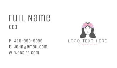 Feminine Floral Face Business Card Image Preview