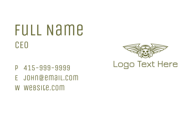Happy Skull Pilot Wing Business Card