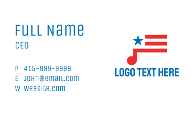 USA Music Flag Business Card