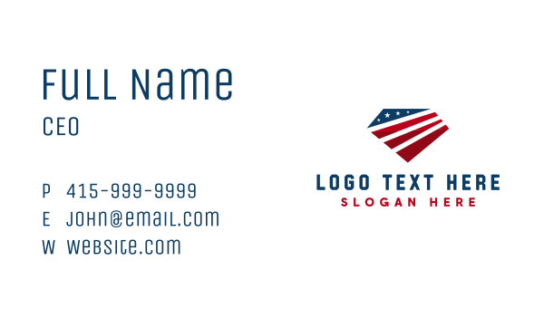 American Flag Diamond Business Card Design Image Preview