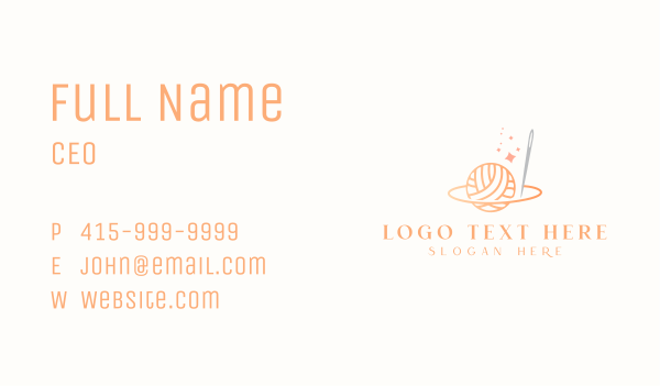 Thread Needle Knitting Business Card Design Image Preview