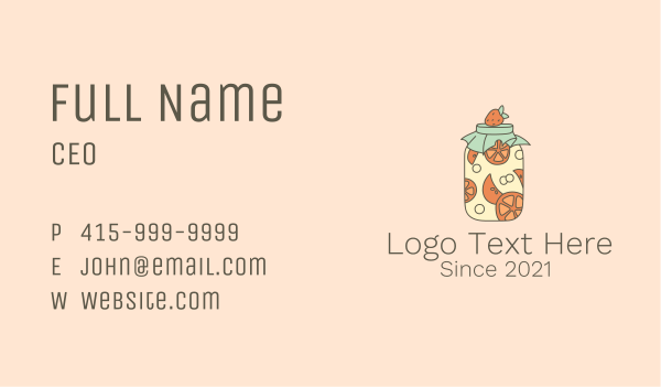 Fruit Mason Jar  Business Card Design Image Preview