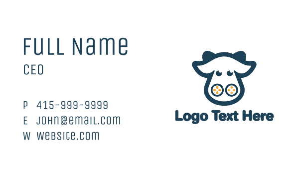 Blue Cow Gaming Business Card Design Image Preview