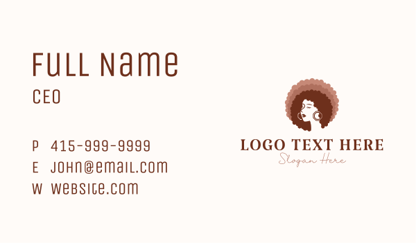 Woman Beauty Afro Business Card Design Image Preview