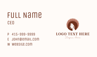 Woman Beauty Afro Business Card Image Preview