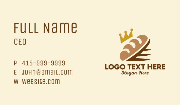 Crown Bread Loaf  Business Card Design Image Preview