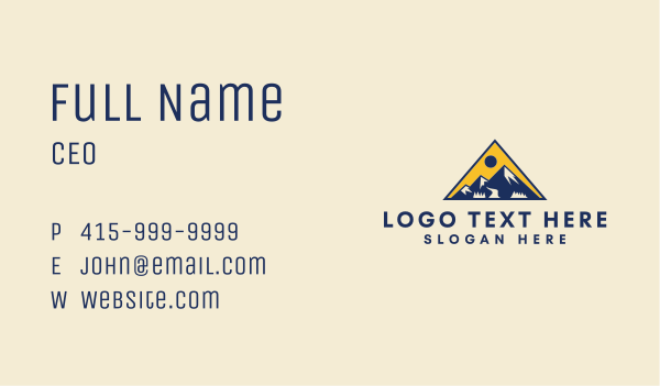 Mountain Explorer Triangle Business Card Design Image Preview