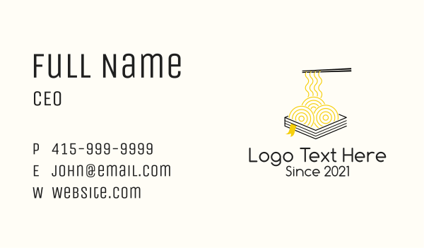 Asian Noodles Book  Business Card Design Image Preview