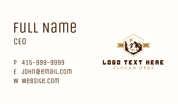 Mountain Tent Camping Business Card Design Image Preview