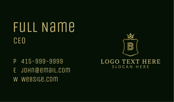 Medieval Shield Letter B Business Card Design Image Preview