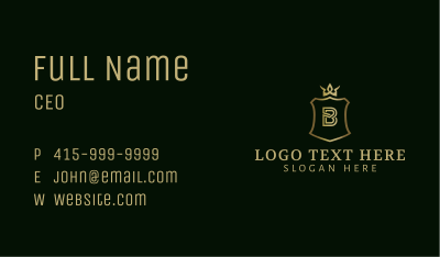 Medieval Shield Letter B Business Card Image Preview
