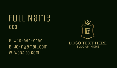 Medieval Shield Letter B Business Card