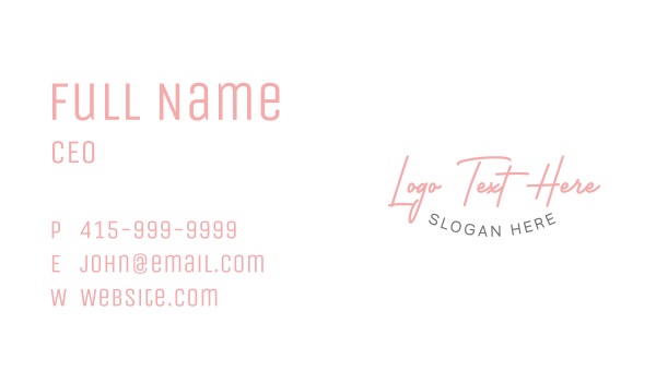 Simple Cursive Wordmark Business Card Design Image Preview