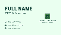 Green Botanical Frame Letter Business Card Preview