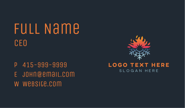 Ice Snowflake Flame  Business Card Design Image Preview