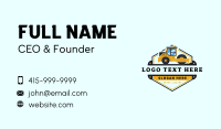 Bulldozer Road Roller Compactor Business Card Design