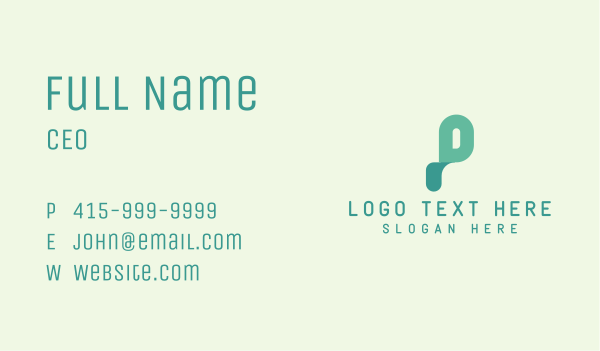 Digital Fintech Letter P Business Card Design Image Preview
