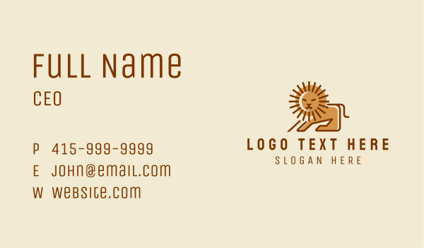 Sun Lion Mane  Business Card Design Image Preview