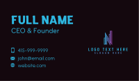 Gradient Tower Letter N  Business Card Image Preview