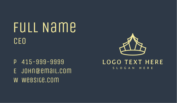 Minimalist Golden Tiara Business Card Design Image Preview