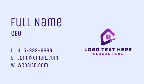 Paint Brush House Business Card Design Image Preview