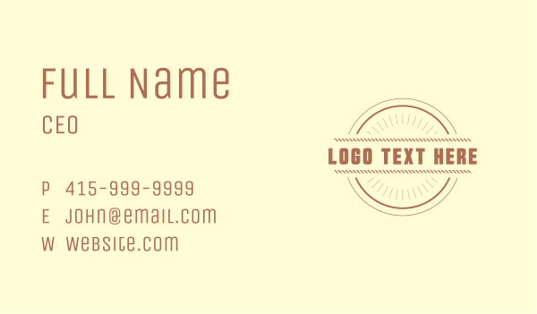 Hipster Craft Business Business Card Design Image Preview