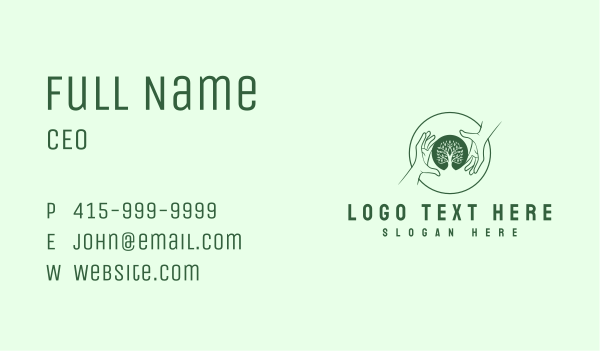 Hand Tree Eco Business Card Design Image Preview