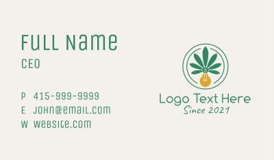 Marijuana Light Bulb Business Card Image Preview