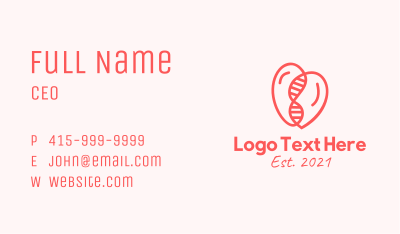 Heart DNA String  Business Card Image Preview