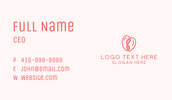 Heart DNA String  Business Card Design Image Preview