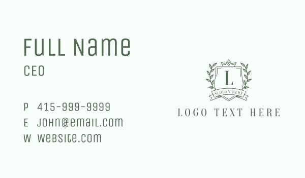 Elegant Crest Letter Business Card Design Image Preview