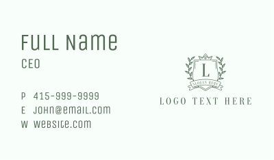 Elegant Crest Letter Business Card Image Preview