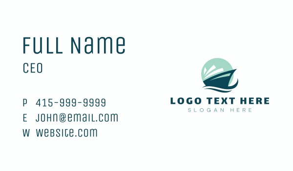 Marine Boat Wave Business Card Design Image Preview
