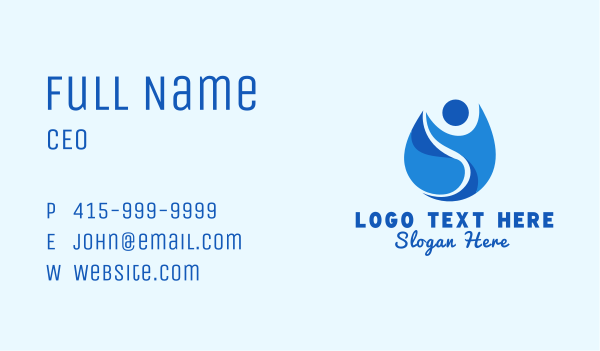 Water People Droplet Business Card Design Image Preview