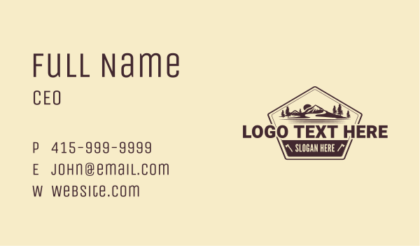 Rustic Valley Adventure Business Card Design Image Preview