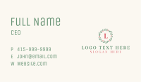 Natural Watercolor Wreath Letter Business Card Image Preview