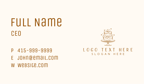 Dessert Bakeshop Cake Business Card Design Image Preview