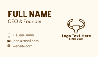 Monoline Bull Horns Business Card Image Preview