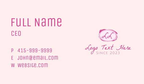Girly Brush Lettermark Business Card Design Image Preview