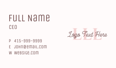 Classy Feminine Lettermark Business Card Image Preview