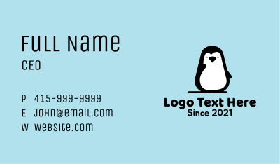 Winter Penguin Animal Business Card Image Preview
